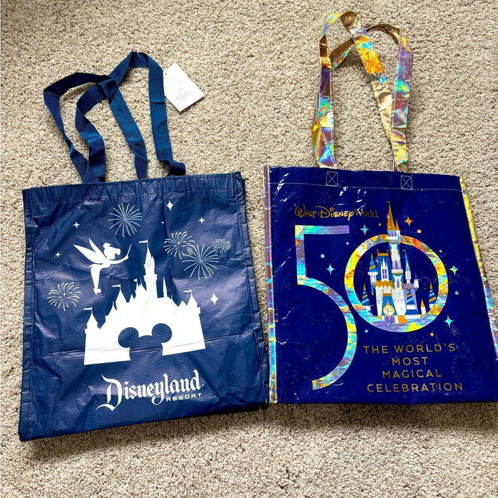 Disney Resort 50th Anniversary Reusable Tote Bags Disneyland Disney World